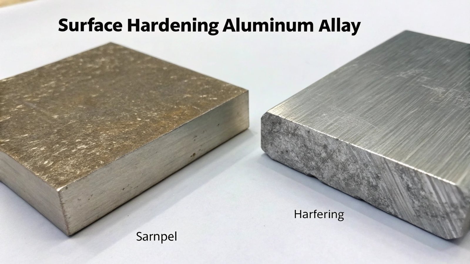 A close-up of a Brinell hardness tester pressing a small steel ball into the surface of an aluminum test piece.
